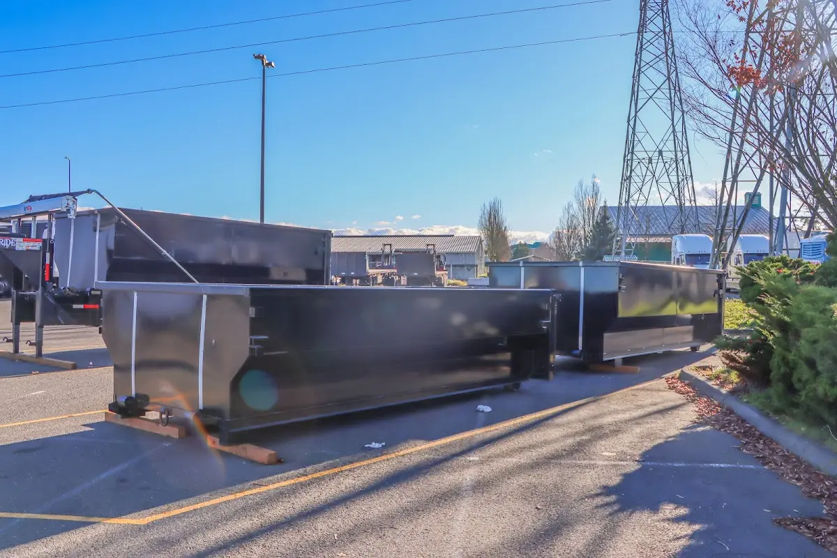 Roll-off dumpster ready for waste disposal at job site for 30 Yard Dumpster Rental in Westfield